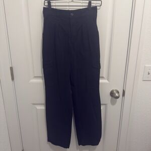 Pacsun Women's Cargo Trouser Pant Black Size XS Back Elastic Waist